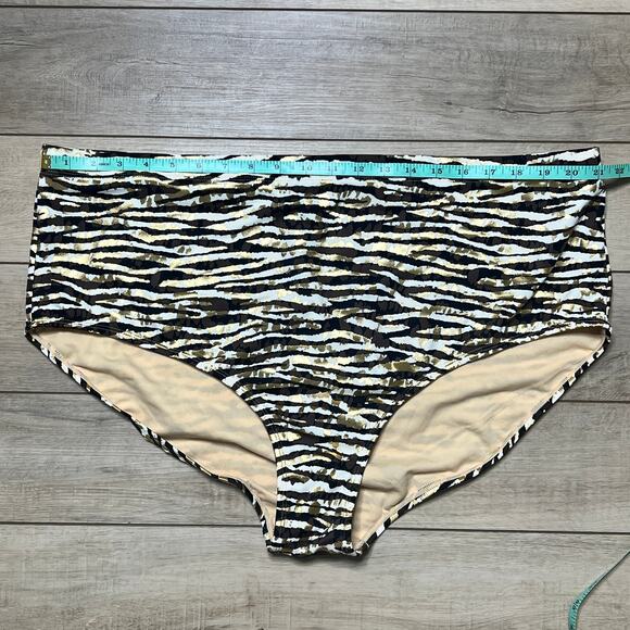 Swimsuits For All Swim Dress Handkerchief Hem Metallic Zebra Print Size 28 - Picture 15 of 16